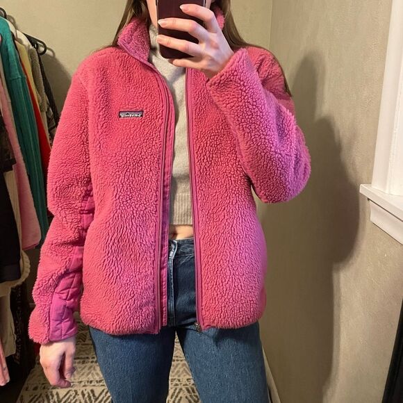 Patagonia Retro Deep Pile Fleece Jacket in Berry Pink XL - Picture 1 of 9